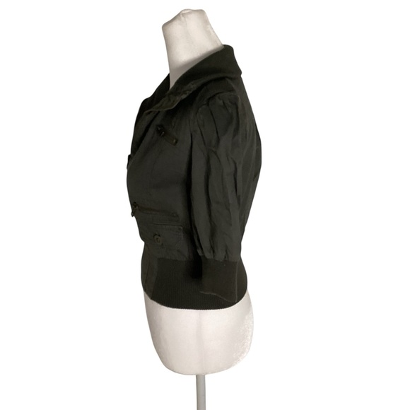 Ashley By 26 International Small Dark Green 1/2 Sleeve Cropped Utility Jacket - Picture 5 of 8